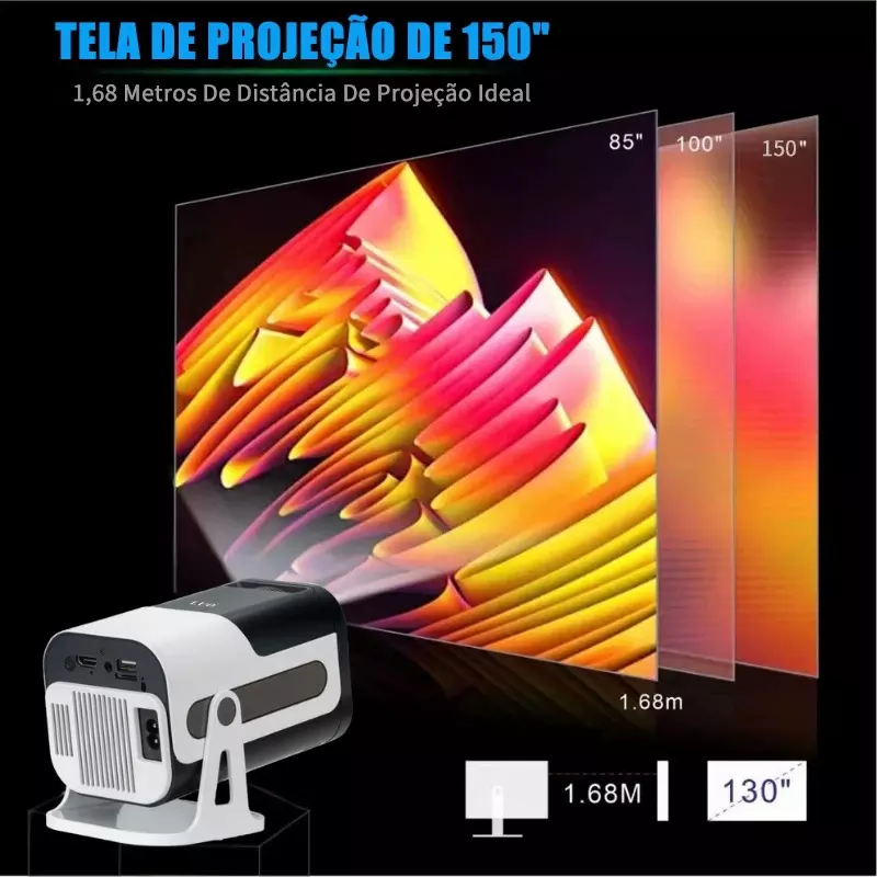 Projetor JY320 Android 13 Portátil 4K HD 110v/220v