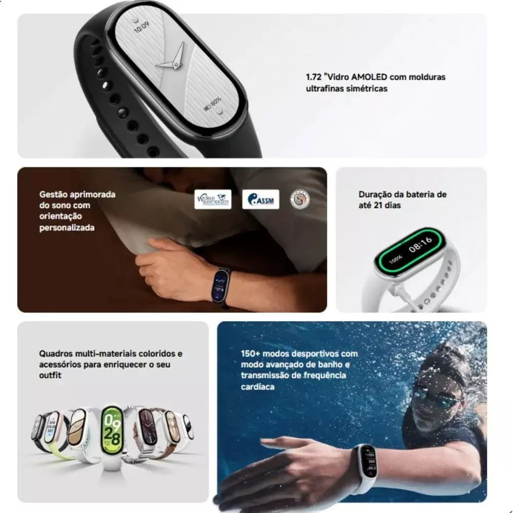 Xiaomi Smart Band 10 Amoled A Prova Dagua Original