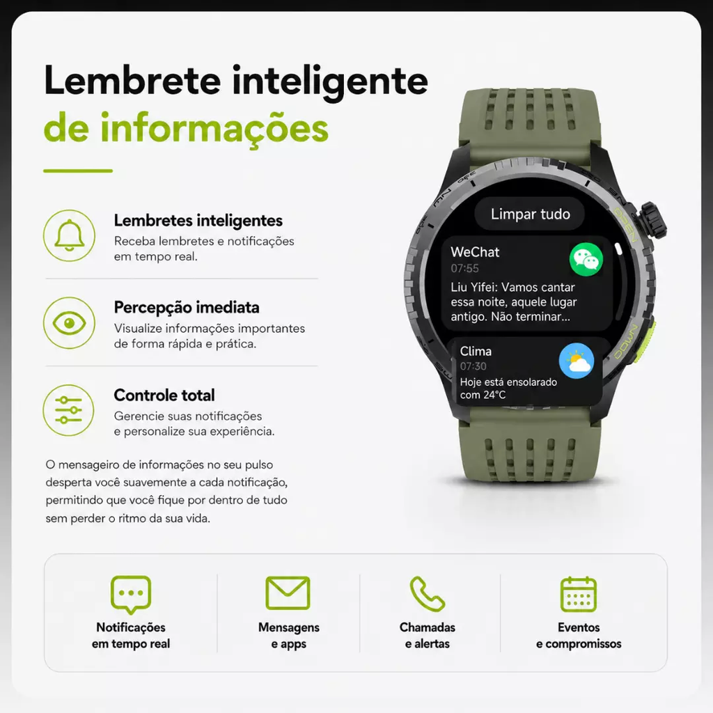 Smartwatch Peje G11 Amoled GPS A Prova D'água 3ATM