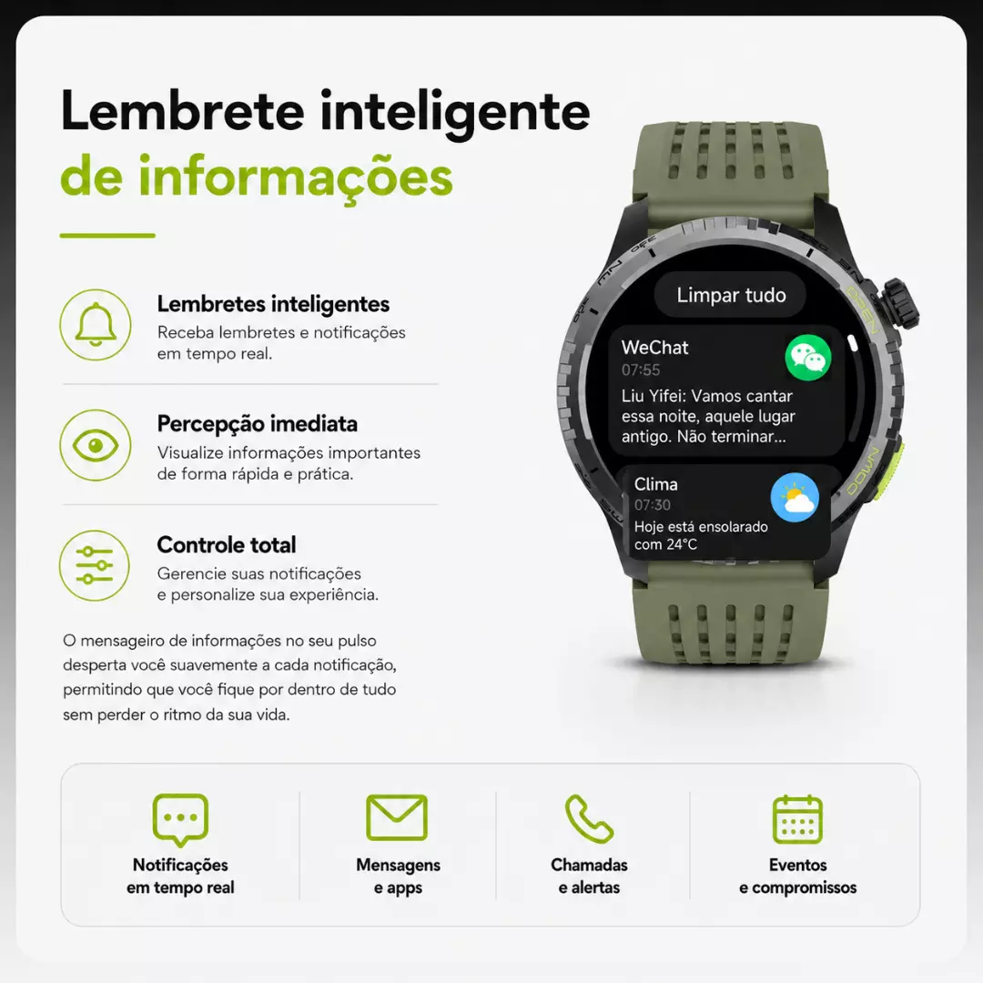 Smartwatch Peje G11 Amoled GPS A Prova D'água 3ATM
