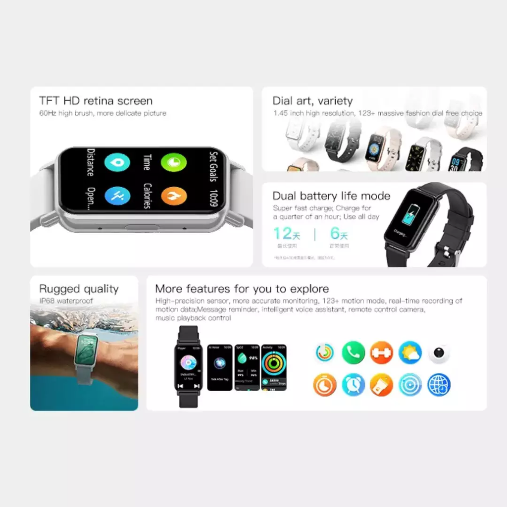 Smartwatch Peje Band 1 Faz Chamadas A Prova D'água