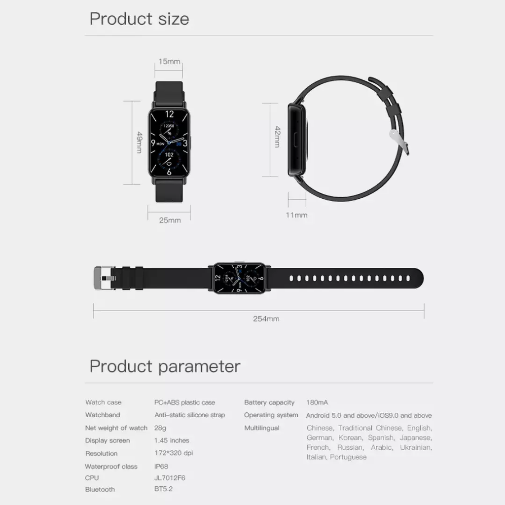 Smartwatch Peje Band 1 Faz Chamadas A Prova D'água
