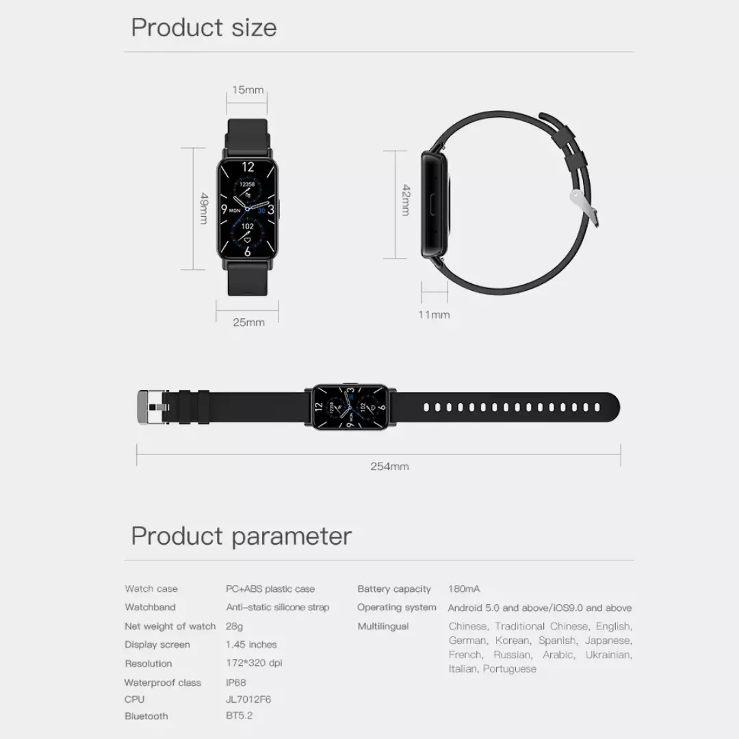 Smartwatch Peje Band 1 Faz Chamadas A Prova D'água